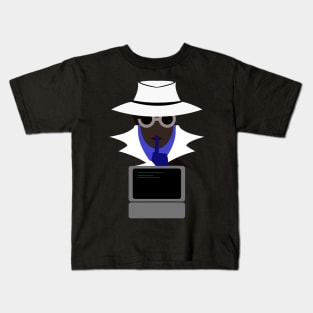 Lady White Shush (Afro W/Computer): A Cybersecurity Design Kids T-Shirt